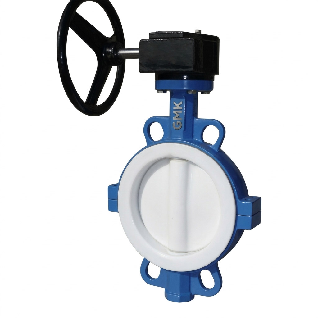 PTFE lined butterfly valve for chemical and industrial applications