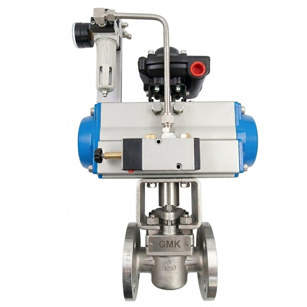Sleeve Type Soft Sealing Plug Valve with Pneumatic Actuator manufactured by GMK VALVE