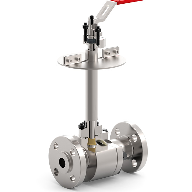 Cryogenic ball valve for low temperature applications