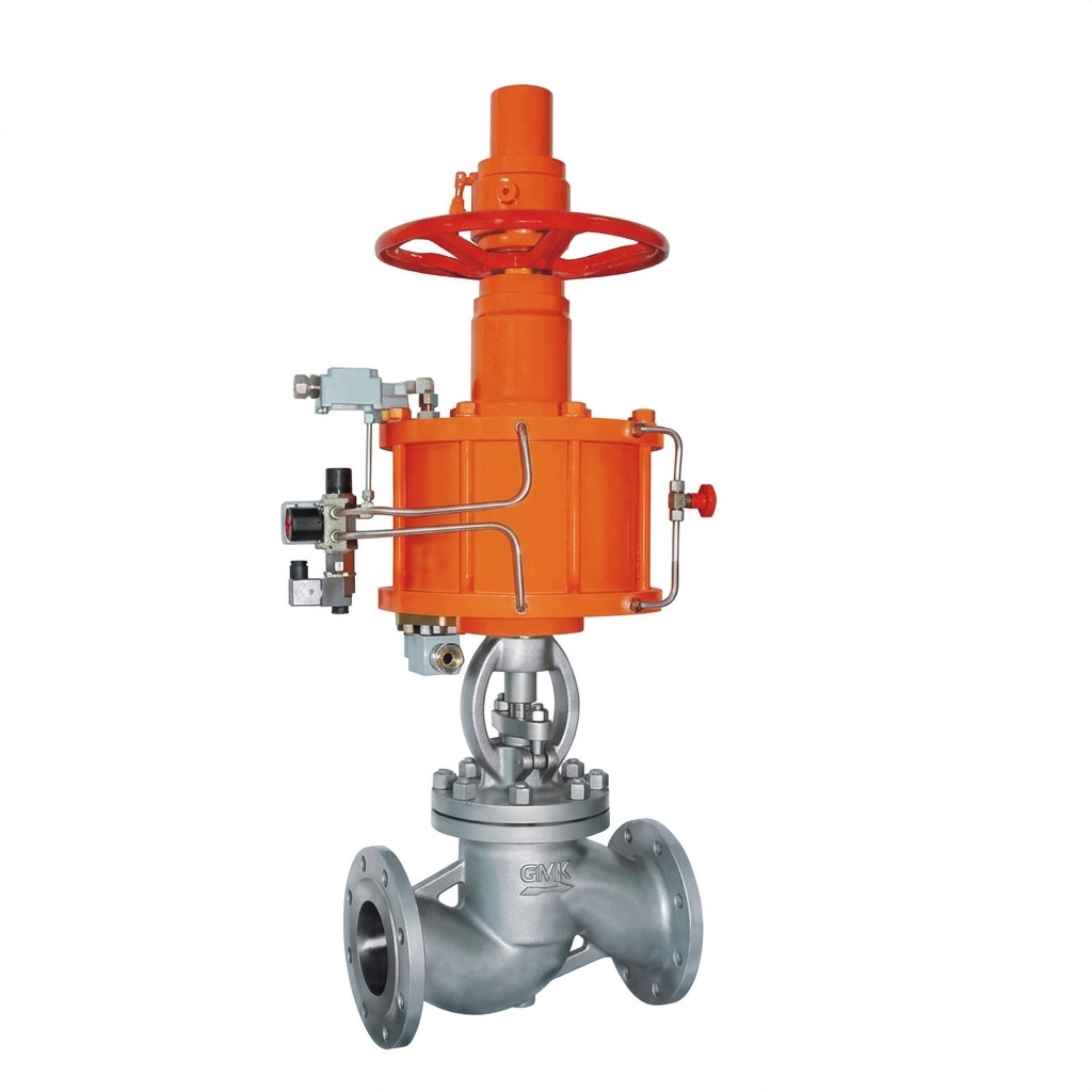 Pneumatic Actuated Globe Valve with compact pneumatic actuator for industrial flow control