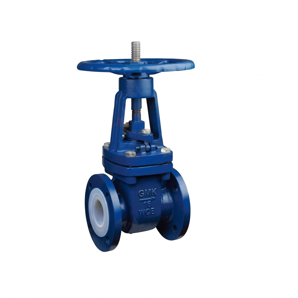 PFA Lined Gate Valve with corrosion resistant fluoropolymer lining
