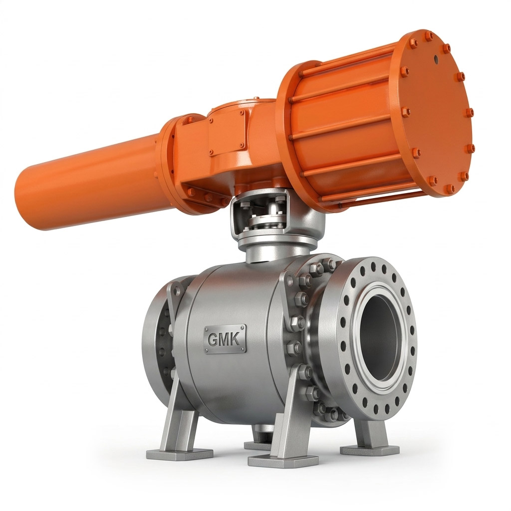 Scotch Yoke Pneumatic Actuated Trunnion Ball Valve for high-pressure pipeline applications