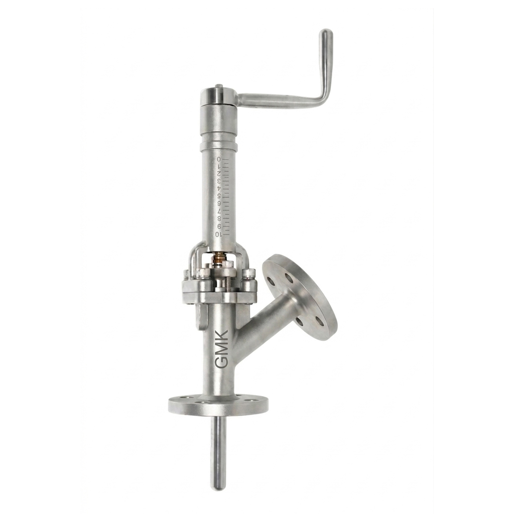 Flanged Plunger Type Sampling Valve with anti-blocking plunger design and stainless steel flanged connection