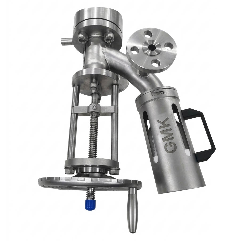 Jacketed Plunger Sampling Valve made of 316L stainless steel for high-temperature industrial process sampling